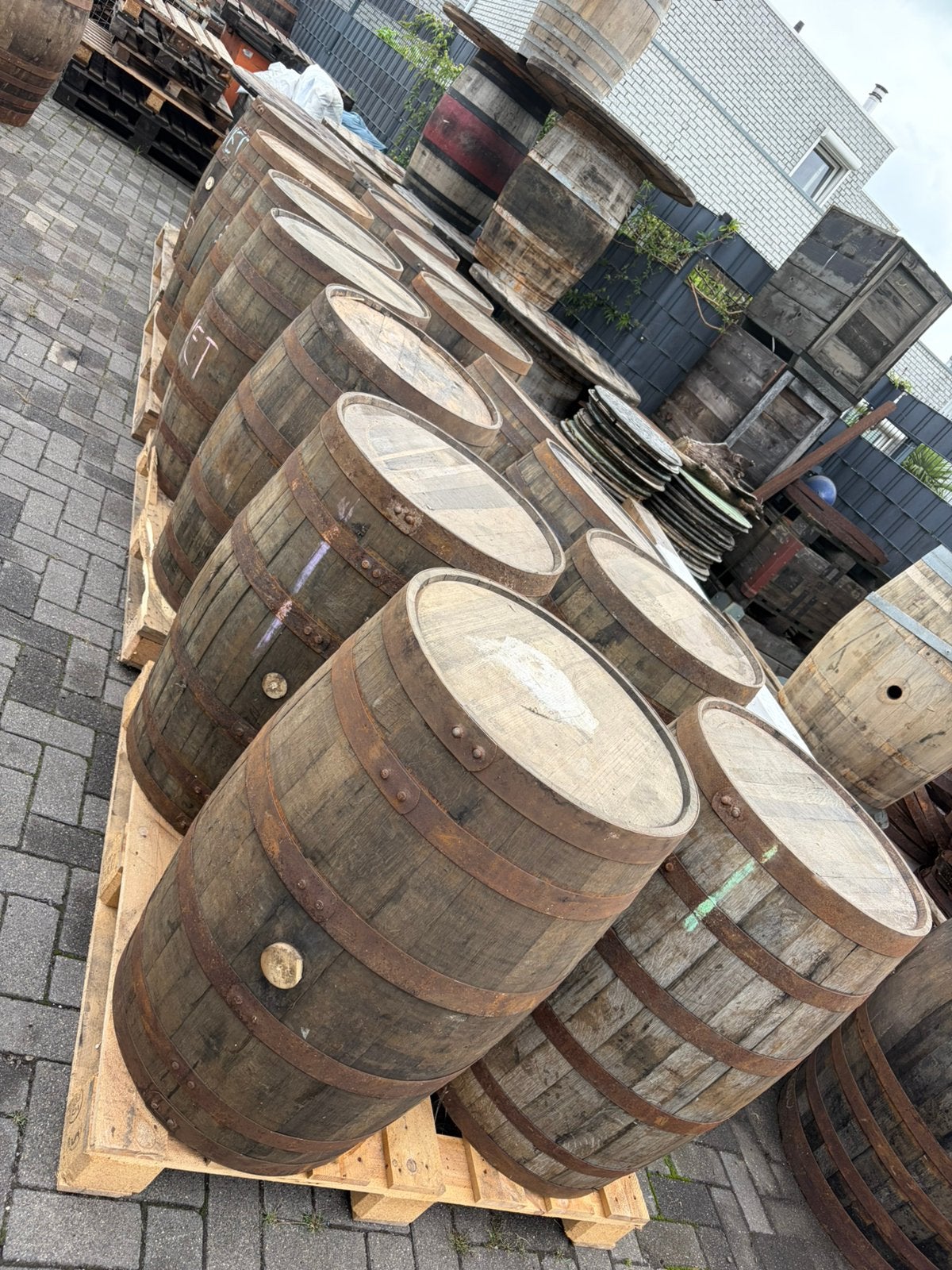 Whisky en wijnvaten in diverse maten, 150 liter of meer, Ophalen, Gebruikt, Hout