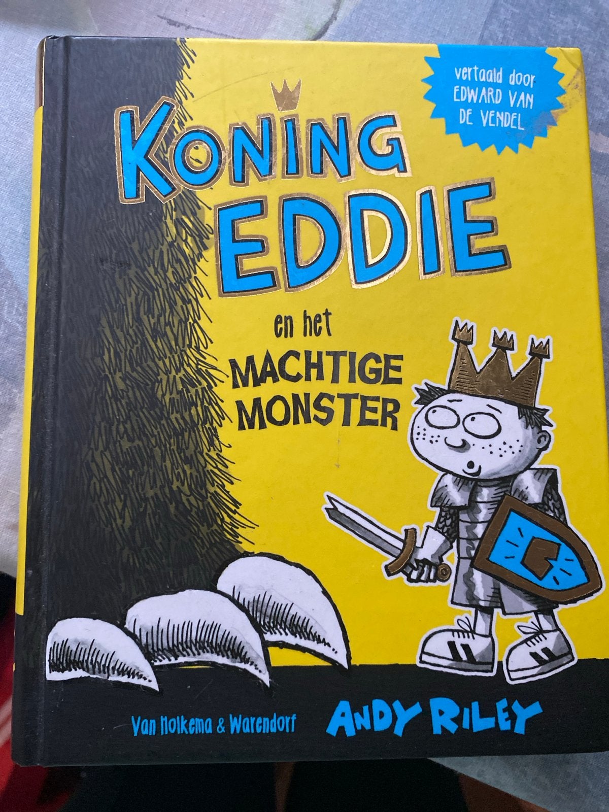 Koning Eddie en het Machtige Monster - Andy Riley, Boeken, Ophalen of Verzenden, Zo goed als nieuw, Fictie algemeen