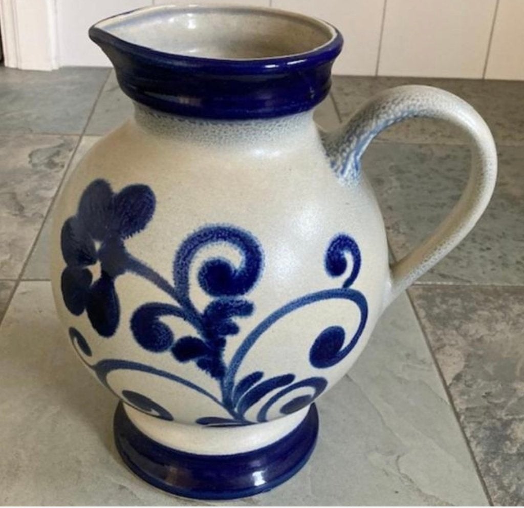 Vaas/kan, Huis en Inrichting, Ophalen, Overige materialen, 32 cm, Blauw