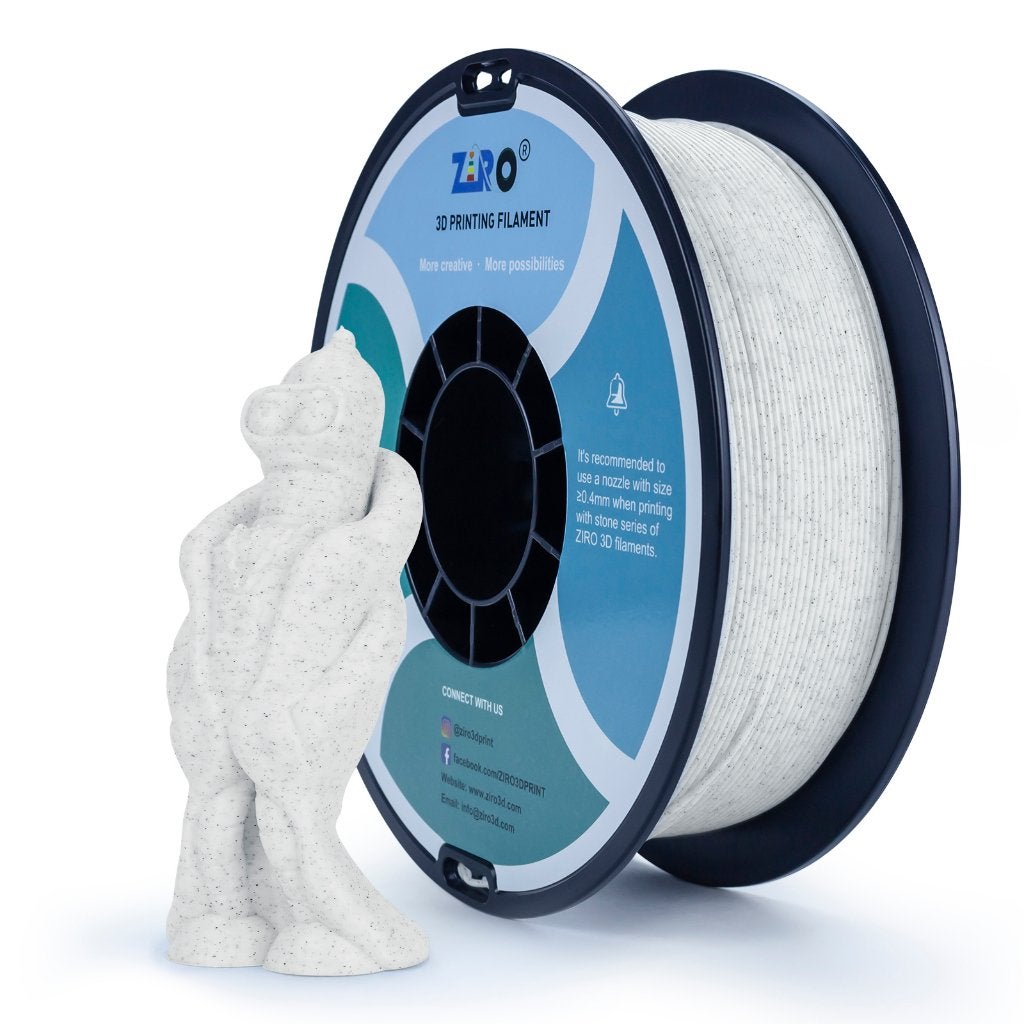 ZIRO Marble PLA – White Marble – 1KG – 1.75mm, Ophalen of Verzenden, Nieuw, Filamentrollen