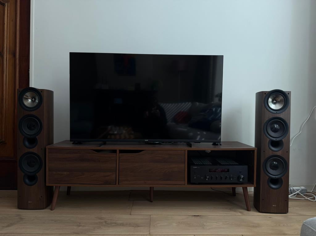 KEF IQ 90 stereo + Yamaha R-N600A, Overige merken, Ophalen of Verzenden, Zo goed als nieuw, 60 tot 120 watt