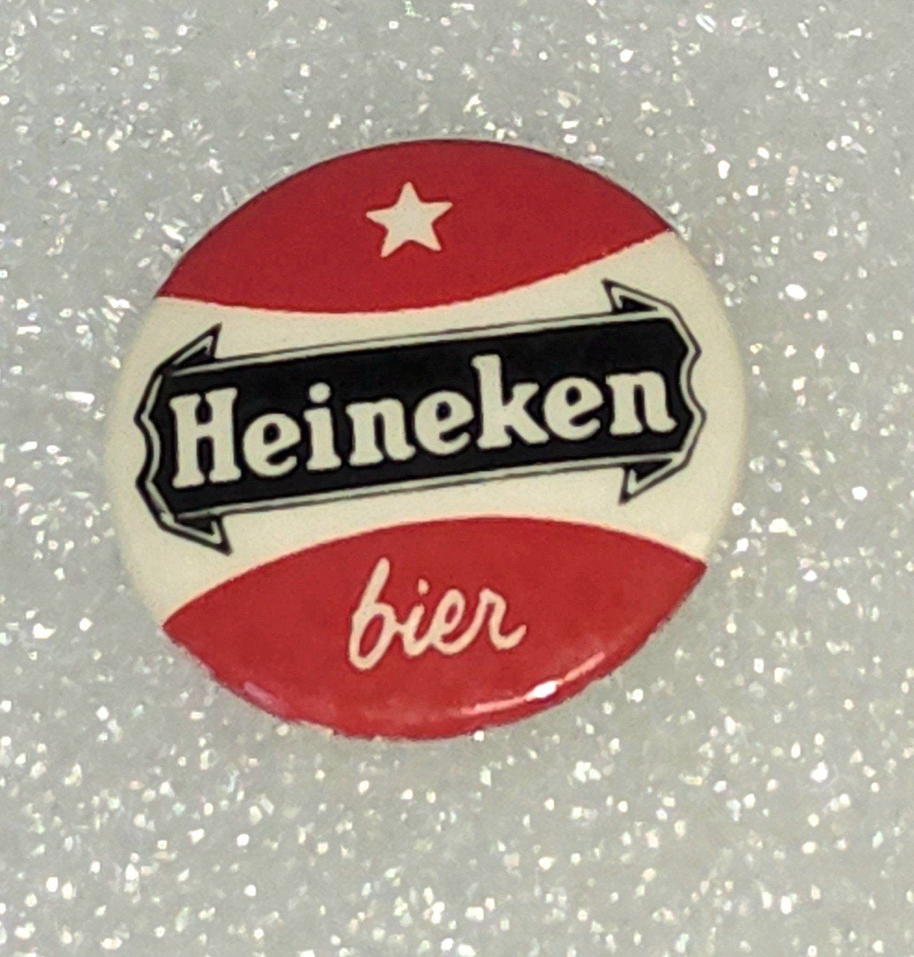 Vintage Heineken Bier Button, Verzamelen, Ophalen of Verzenden, Gebruikt, Overige onderwerpen, Button