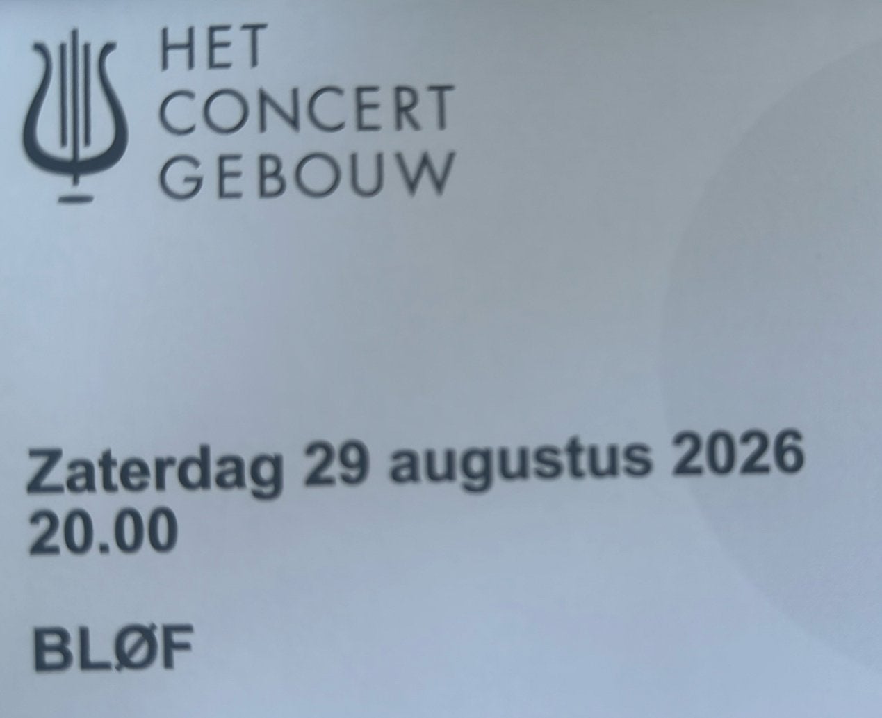 3 kaarten Bløf 29 augustus concertgebouw Amsterdam, Tickets en Kaartjes, Drie personen of meer, Augustus, Vocaal