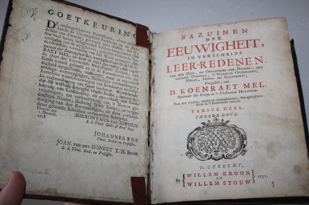 Coenraad Mel - Bazuinen der Eeuwigheid, 2 delen (1731), Antiek en Kunst, Ophalen of Verzenden
