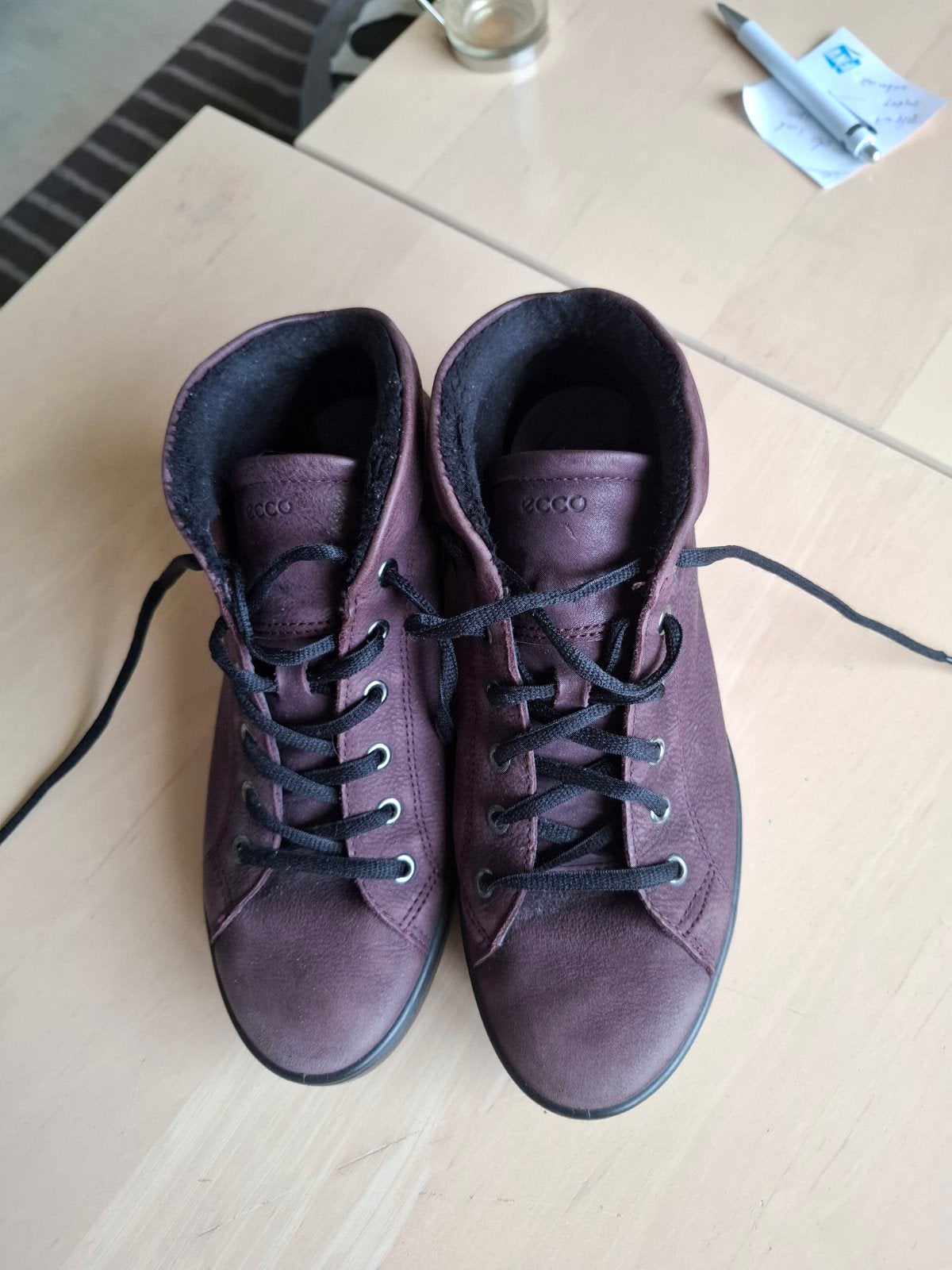 ECCO Fara Hoge Sneakers Nubuck - Paars/Bordeaux - Maat 39, Ophalen of Verzenden