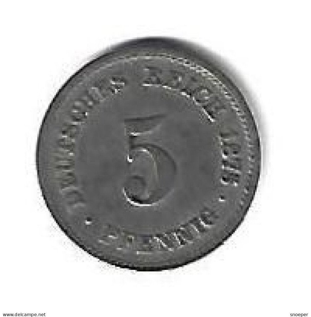 empire 5 pfennig 1875 C km 3 VF+, Verzenden, Duitsland, Losse munt