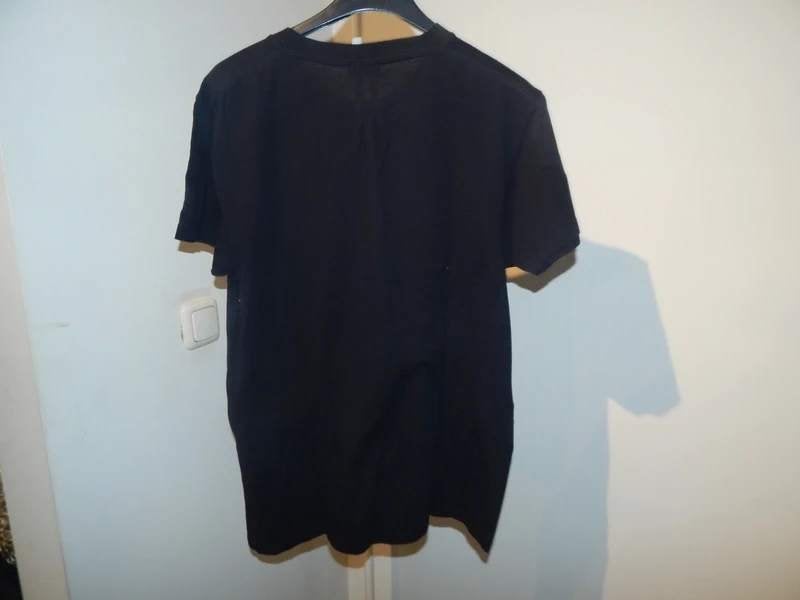 Saint Laurent zwart shirt opdruk old look voorkant kleur L, Maat 52/54 (L), Verzenden, Zwart, Gedragen