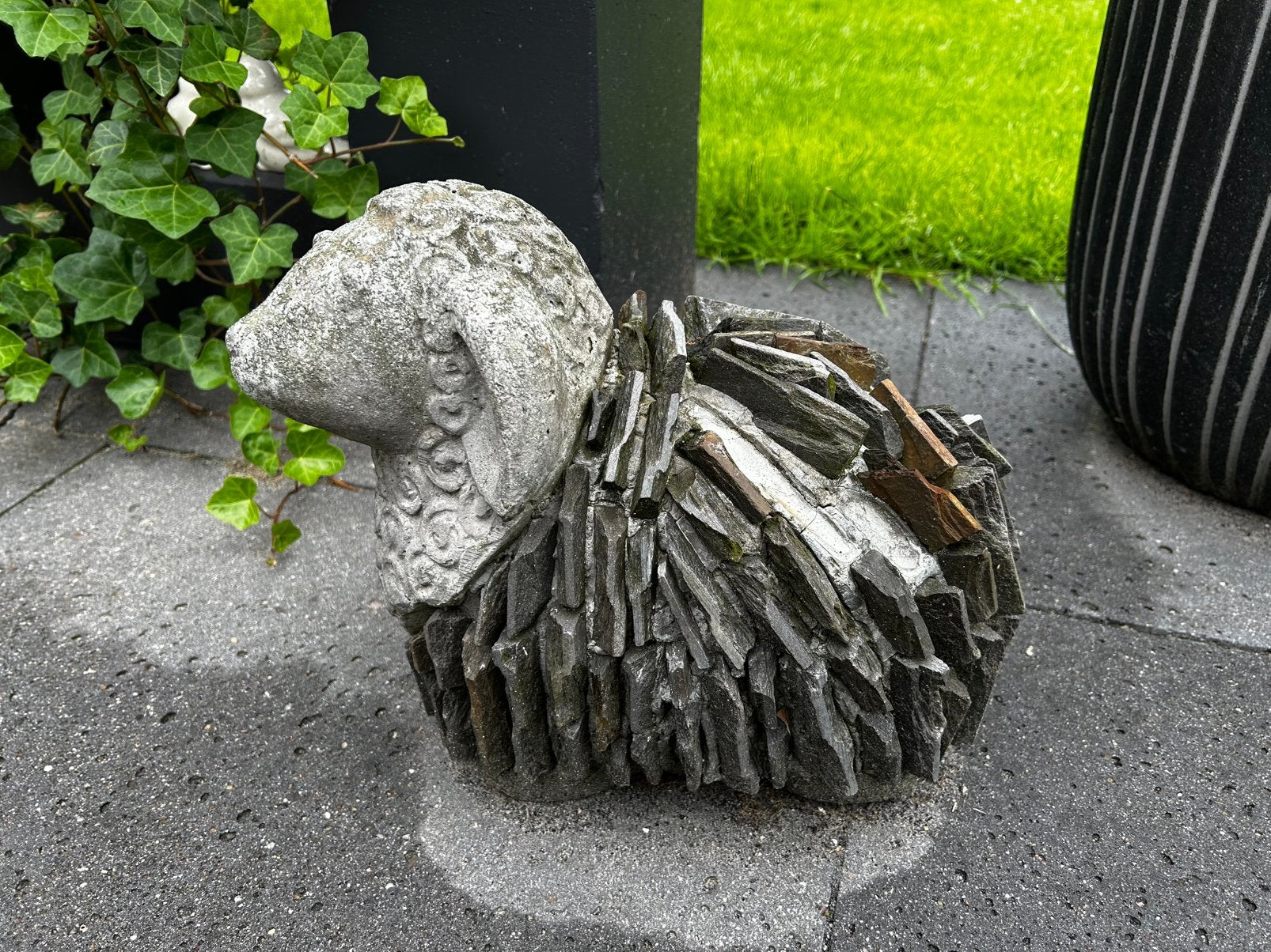 Stenen betonschaap beeld tuin, Tuin en Terras, Ophalen, Gebruikt, Beton, Dierenbeeld