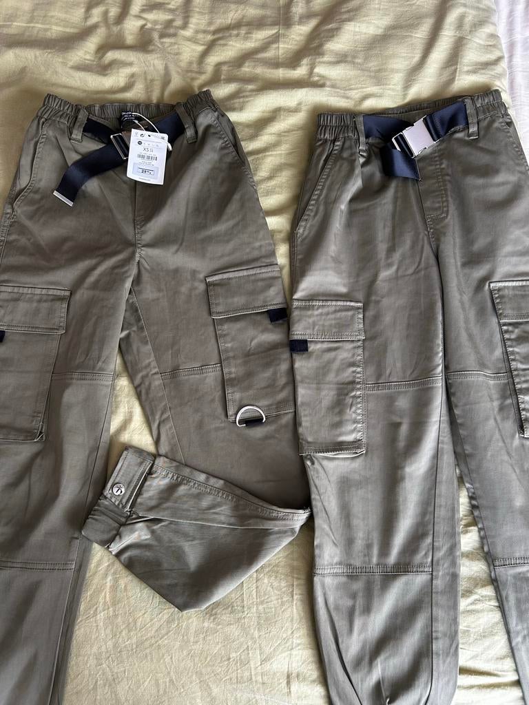 Bershka Cargo Broek met Riem - Nieuw met kaartjes, Ophalen, Nieuw, Maat 46 (S) of kleiner, Groen