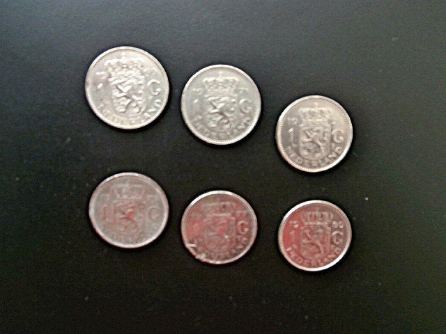 Munten Nederland 1 Gulden 1969 -1971 -1973 -1976 -1977 -1980, Verzenden, Koningin Juliana, 1 gulden, Setje