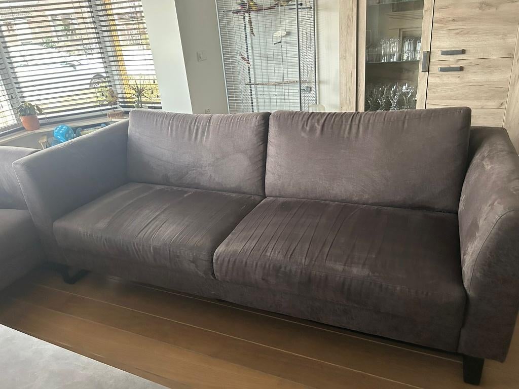 Bankstel, Huis en Inrichting, Banken | Bankstellen, Ophalen, Gebruikt, 75 tot 100 cm, Rechte bank