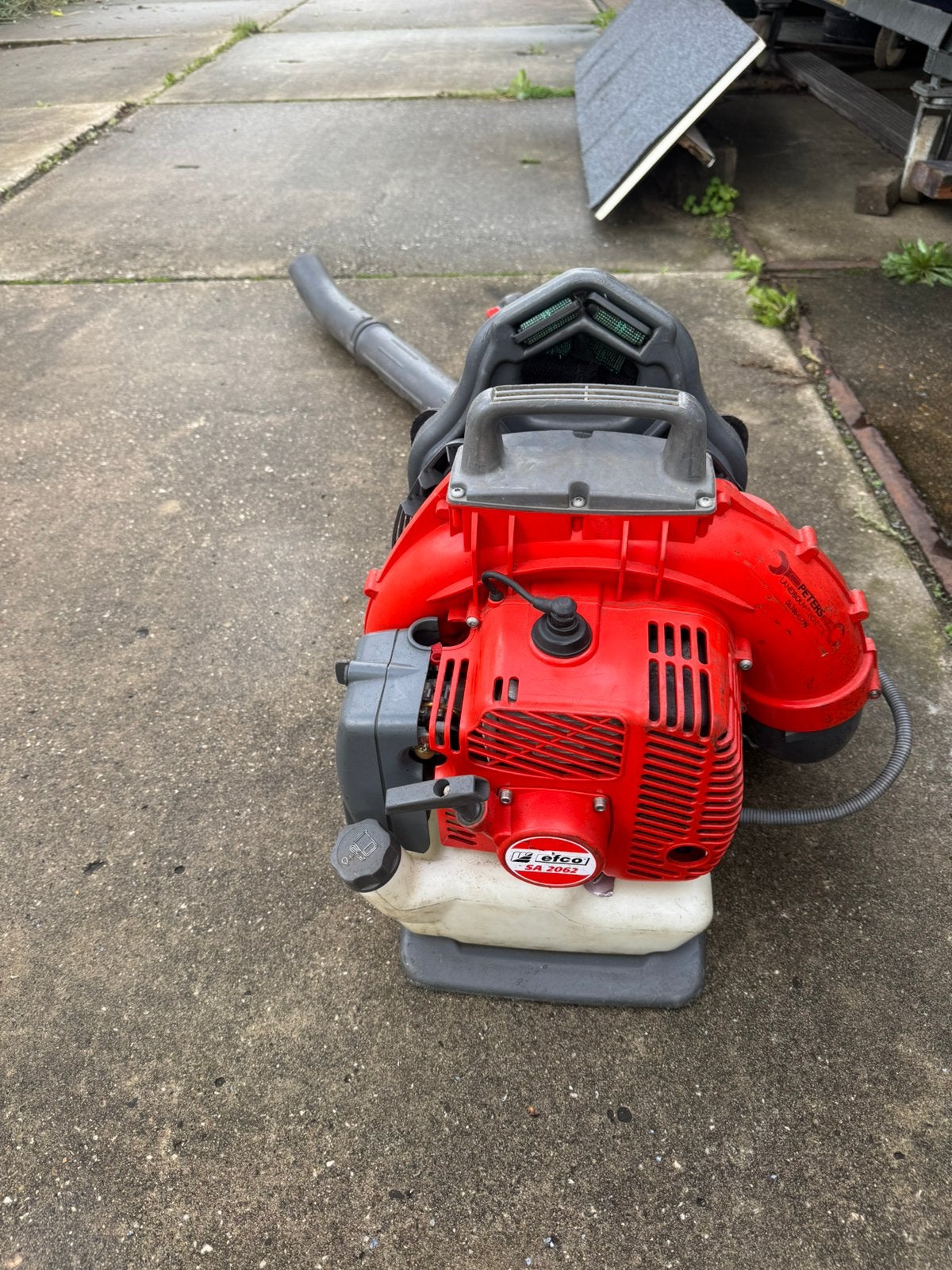 Te koop Efco SA 2062 bladblazer rug gedragen opknapper, Tuin en Terras, Ophalen, Zo goed als nieuw, Benzine
