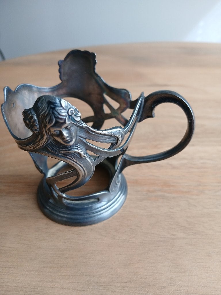 theeglashouder Jugendstil/Art nouveaux, Antiek en Kunst, Ophalen of Verzenden