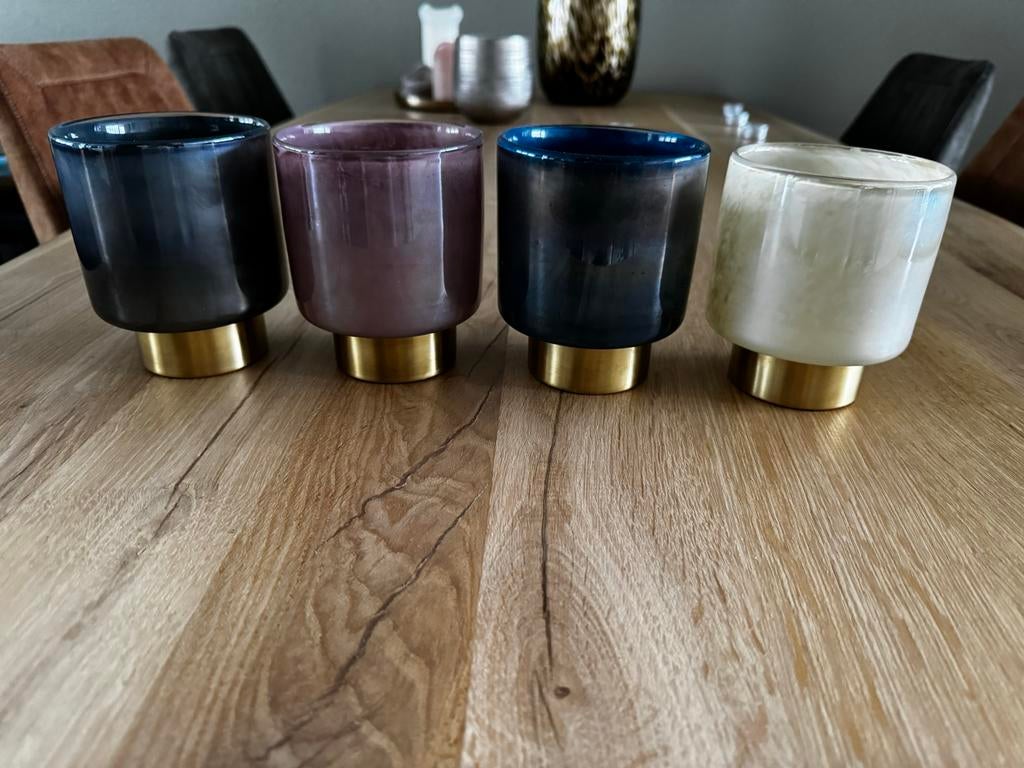 Waxinelichthouders Pols Potten, set van 4 in nieuwstaat, Huis en Inrichting, Woonaccessoires | Kandelaars en Kaarsen, Ophalen of Verzenden