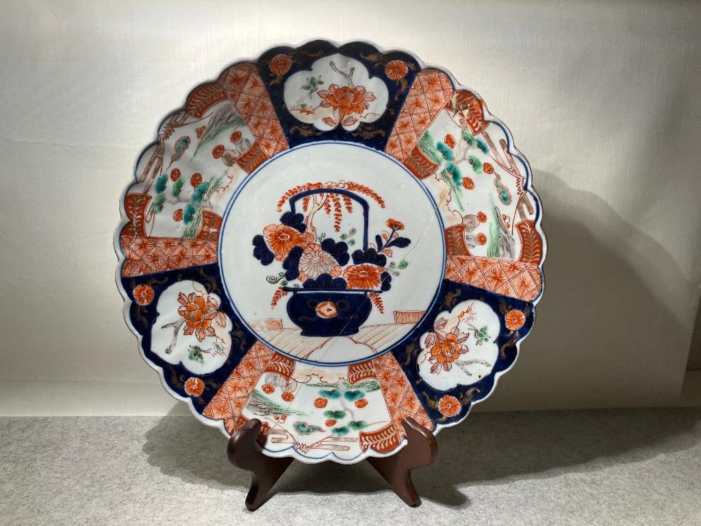 Japans Imari porselein wandbord ca. 1890-1910 Ø 31 cm, Verzenden