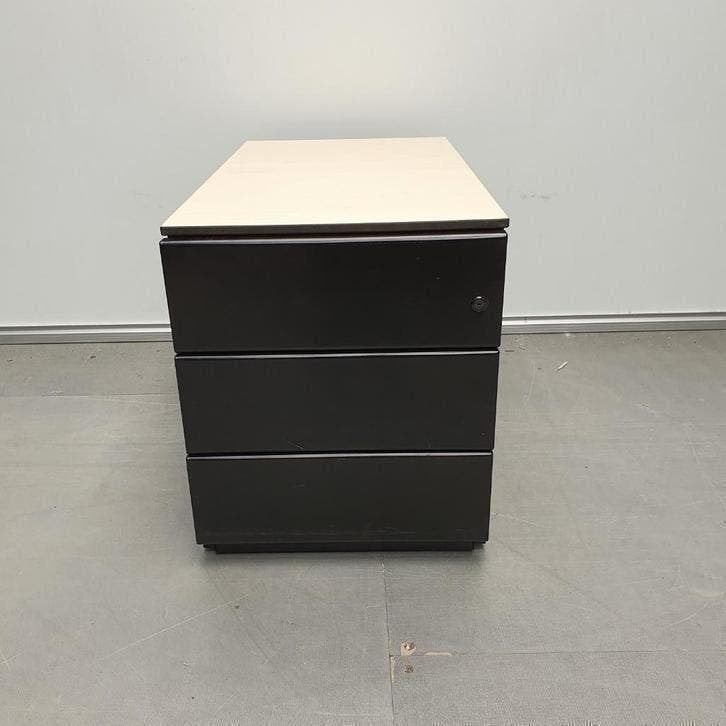ladekast ladeblok zwart metaal 51x43x78 cm, Ophalen, Minder dan 50 cm, Gebruikt, 3 of 4 laden