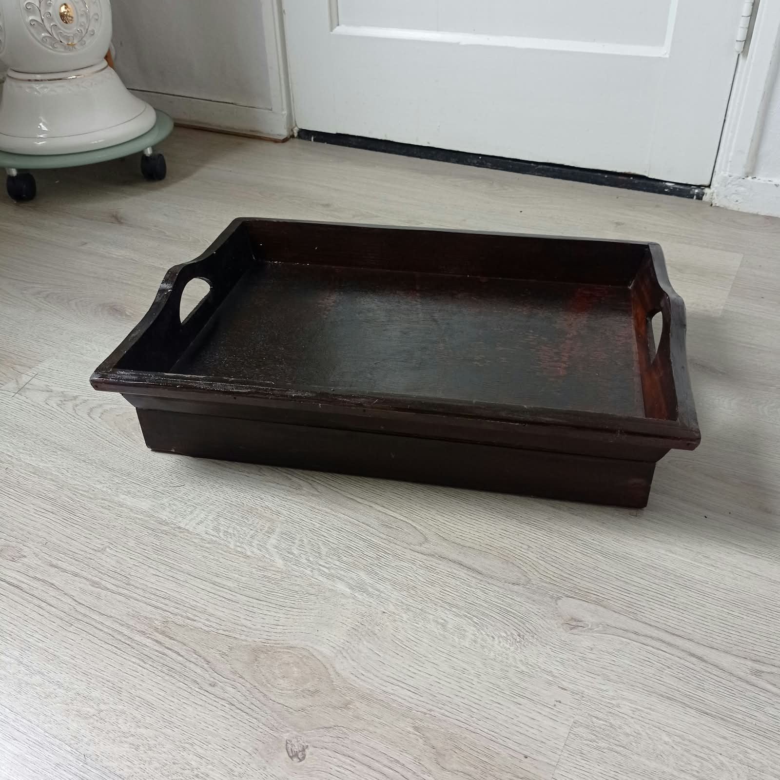 Vintage Houten Dienblad met Laden - 50x37 cm, Ophalen of Verzenden