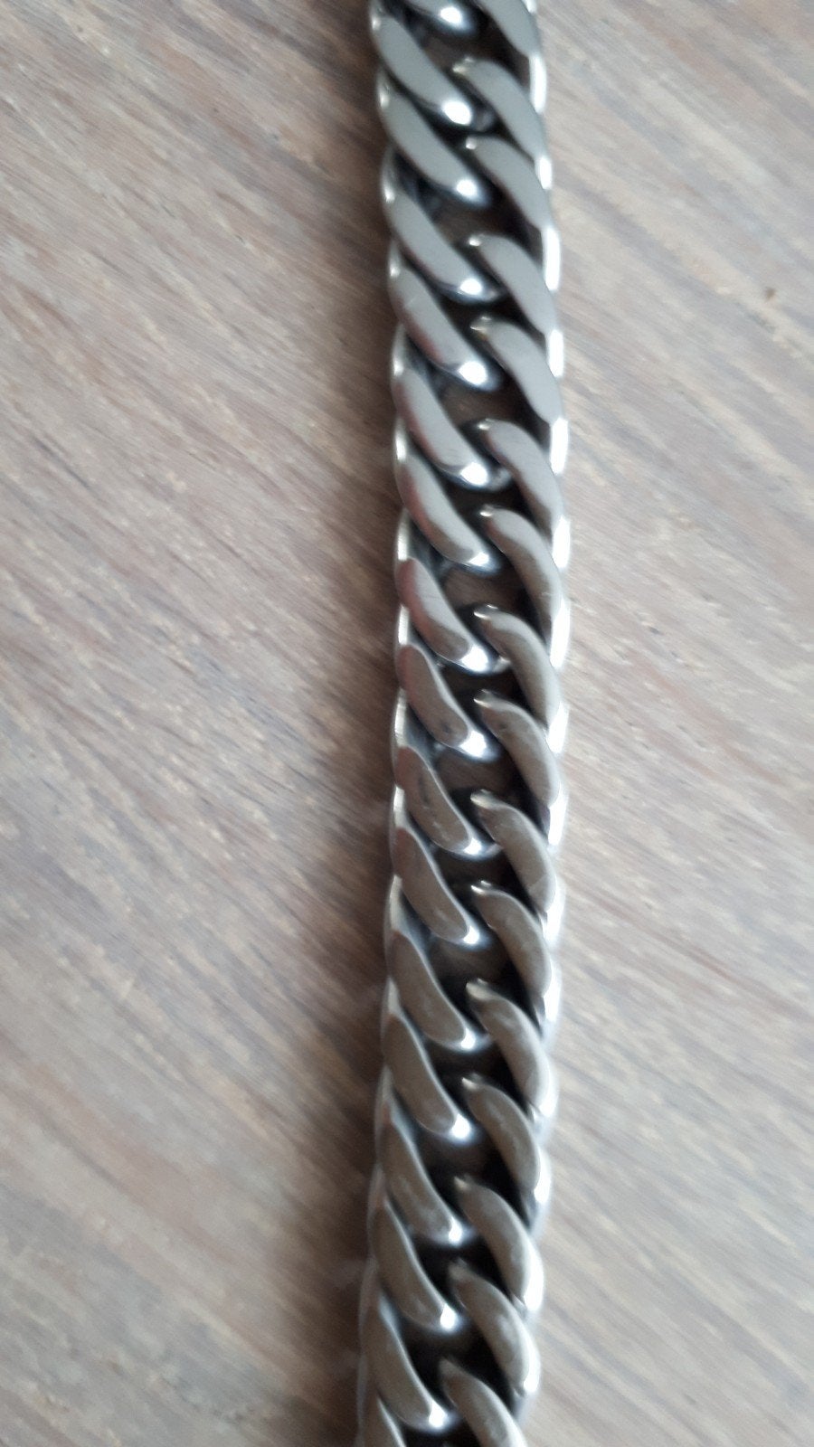 Stalen armband brede schakel 0.5cm, Ophalen, Zo goed als nieuw, Zilver, Staal