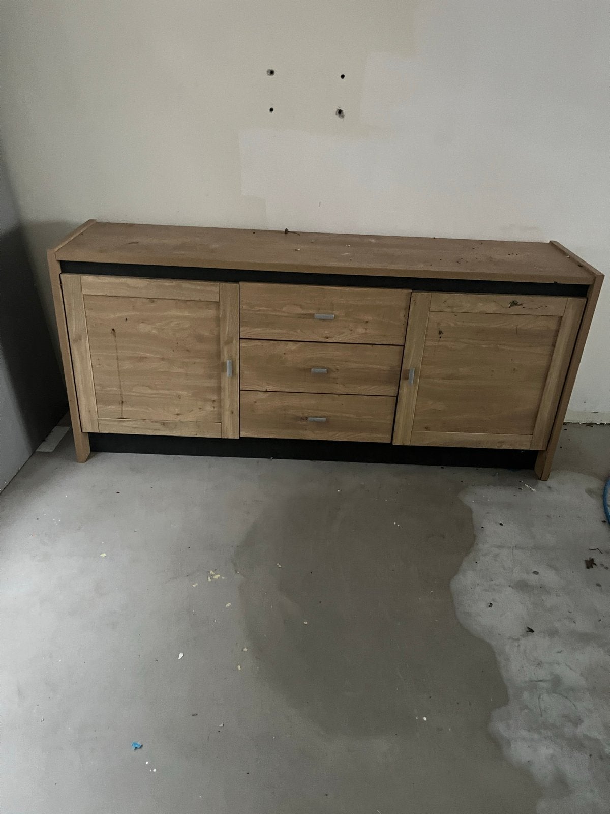 Gratis Eikenhouten dressoir met laden en deuren, Ophalen, Gebruikt, 150 tot 200 cm, Eikenhout