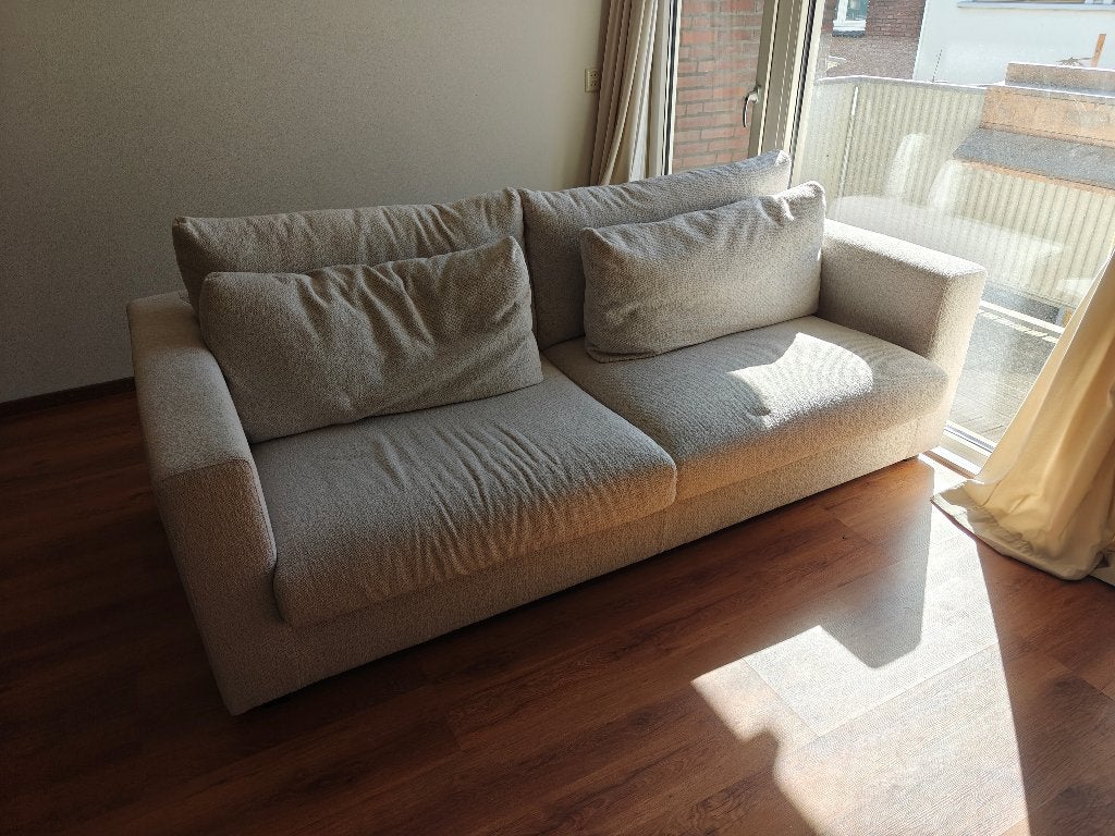 Witte bank - 2.5 zits, Huis en Inrichting, Banken | Bankstellen, Ophalen, 250 tot 300 cm, 100 tot 125 cm, Tweepersoons