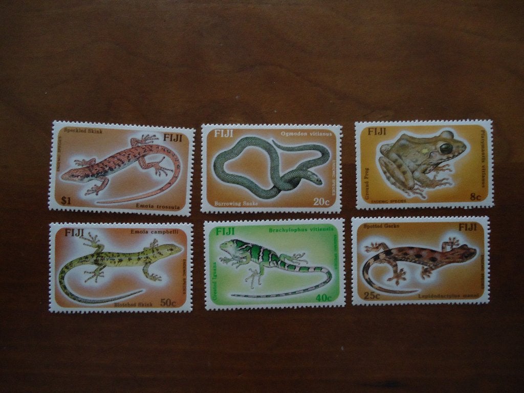 Reptiel amfibie Fiji 1986, mi. 548-53 postfris, Ophalen of Verzenden, Postfris, Dier of Natuur