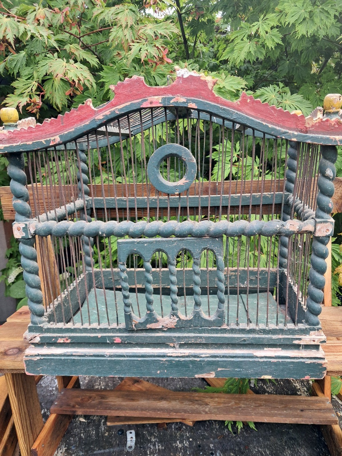 Vintage vogelkooi, Dieren en Toebehoren, Vogels | Hokken en Kooien, Ophalen, Metaal, Vogelkooi