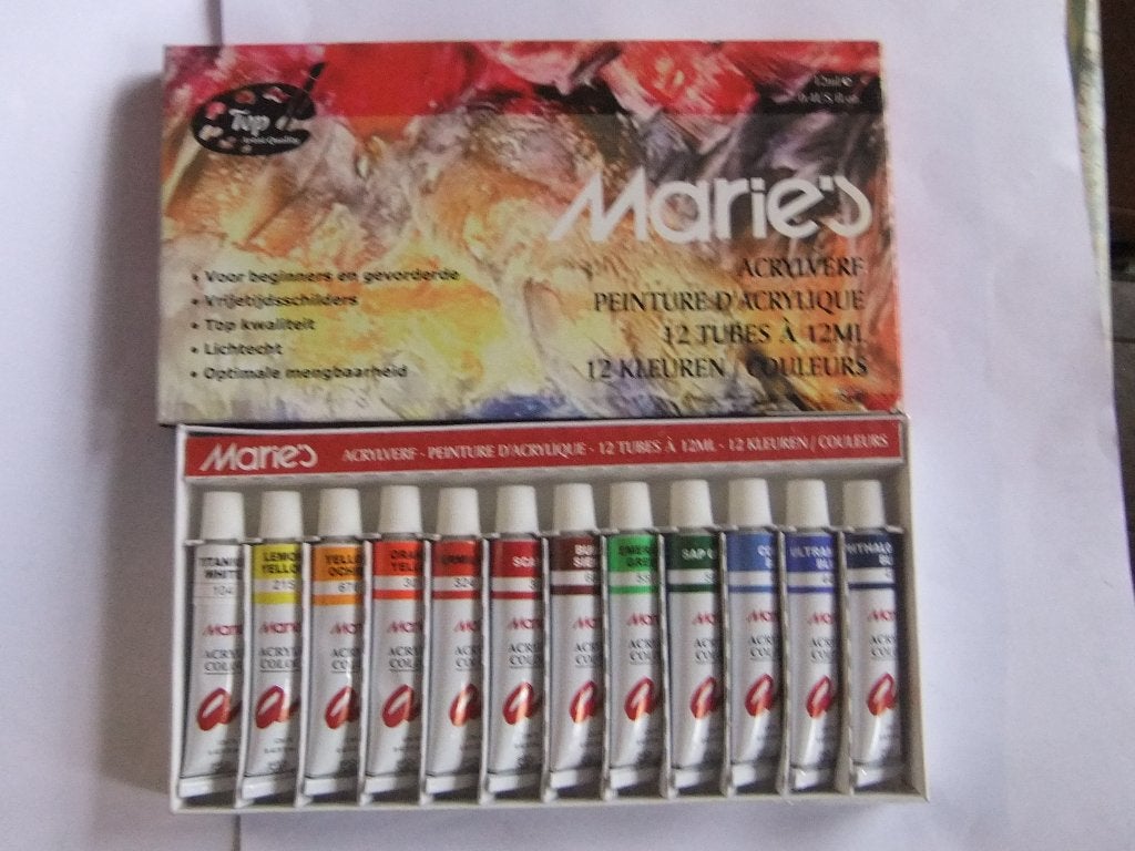 Marie's Acrylverf Set - 12 Kleuren x 12ml/Nieuw in de folie, Verzenden, Nieuw, Acrylverf