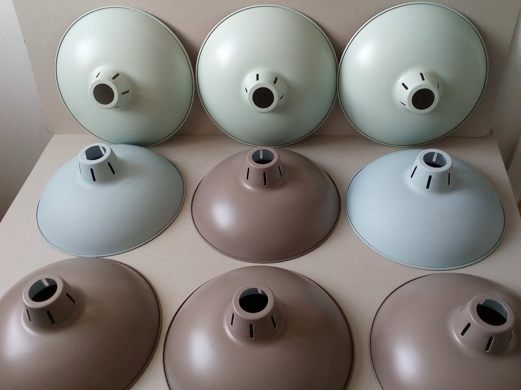 Lampenkappen.Vintage.Taupe/mintgroen/grijsblauw.Pr.p/stuk, Ophalen of Verzenden, Huis en Inrichting