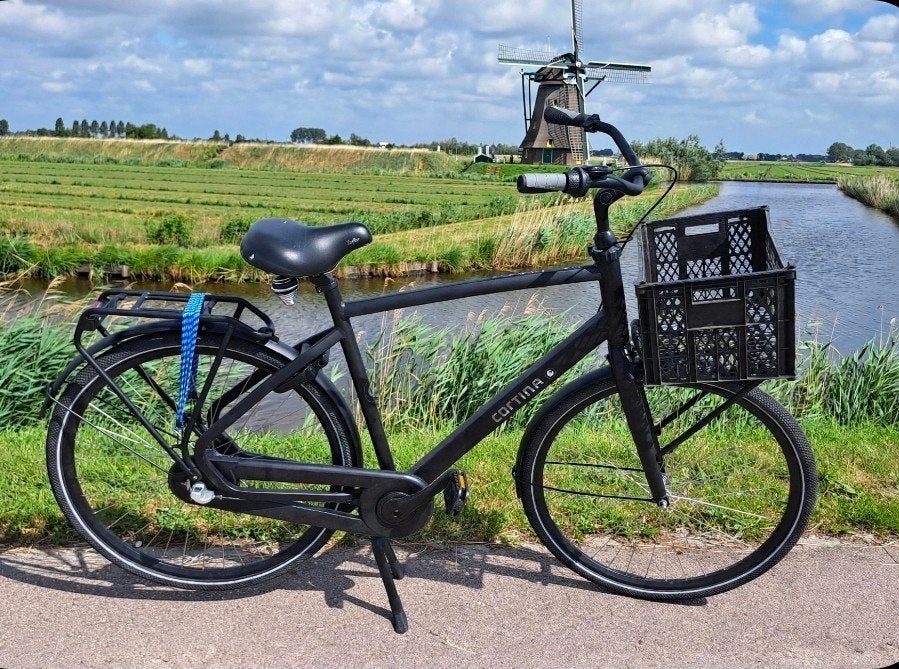 Zeer nette bijna nieuwe matzwarte heren CORTINA, Terugtraprem, Versnellingen, Zo goed als nieuw, 53 tot 57 cm