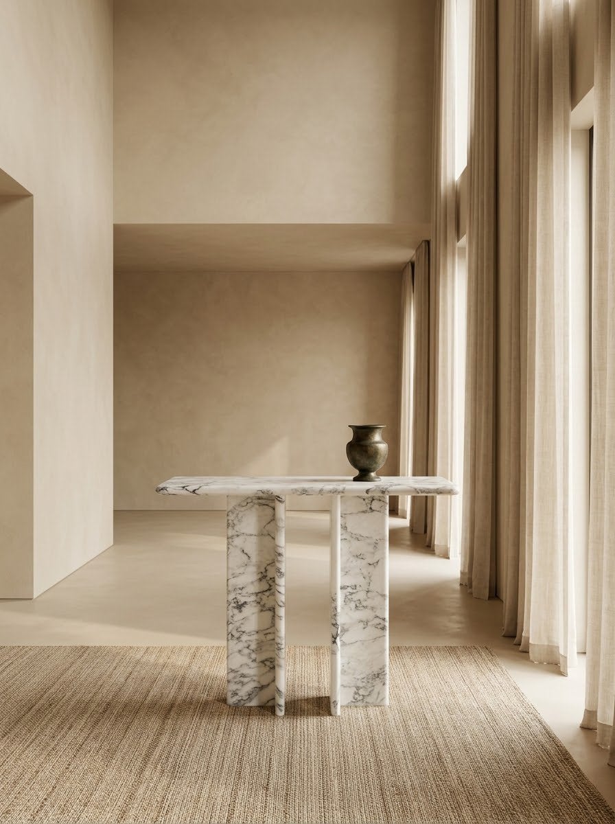 Waanzinnige Arabescato Marmeren Console - 100x35 cm, Overige materialen, 100 tot 150 cm, Nieuw, Ophalen of Verzenden