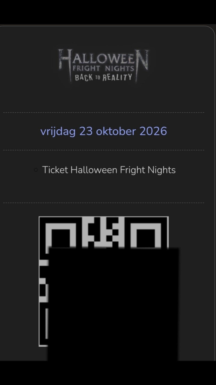 Walibi Fright Night ticket, Eén persoon