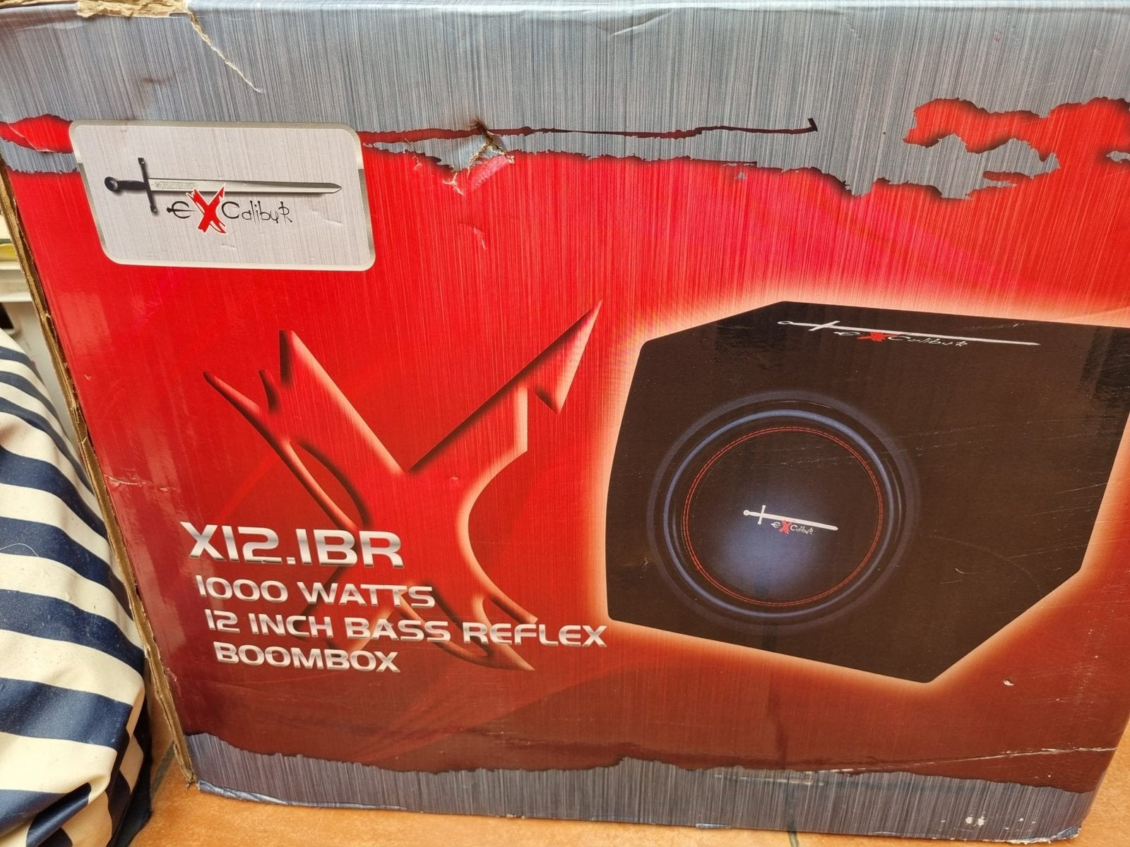 Nieuwe Excalibur Subwoofer X12.1BR met versterker en bekabel, Ophalen, Nieuw