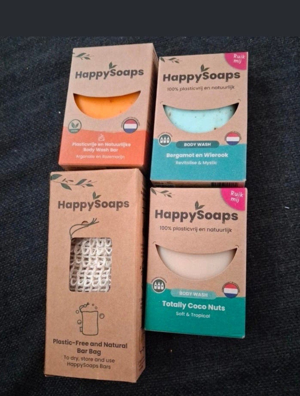 HappySoaps Body Wash Bars en Bar Bag - Nieuw, Ophalen of Verzenden, Nieuw, Bad & Douche