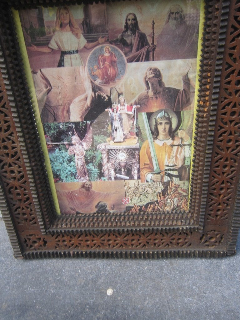 RELIGIE, Byz. TRAMP ART LIJST, met relgieuze Afbeeldingen, Antiek en Kunst, Ophalen