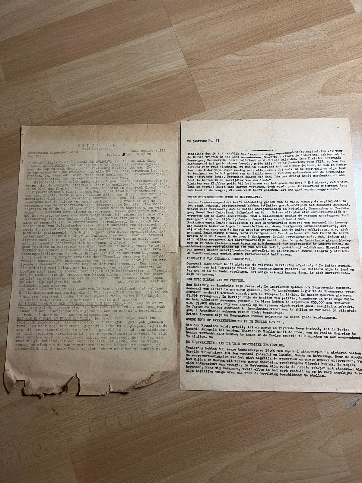 Het Parool 8 mei 1945 origineel, Ophalen of Verzenden, Nederland, Boek of Tijdschrift