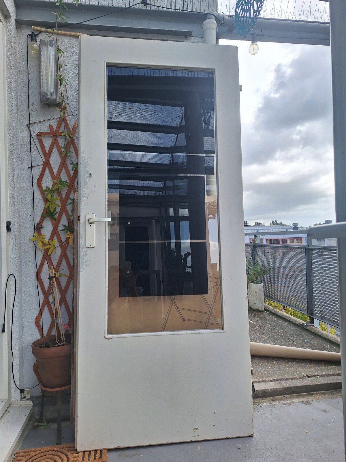 Binnendeur met raam en deurklink (83x201,5 cm), Doe-het-zelf en Verbouw, Ophalen, Gebruikt, 80 tot 100 cm, Binnendeur