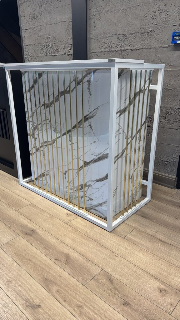 Balie Slim Grace Gold Desk Showroom model MOET WEG kapsalon, 100 tot 150 cm, Balie kapsalon, Ophalen of Verzenden, Overige houtsoorten