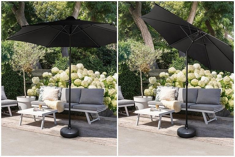 Nieuwe ronde parasol taupe & zwart Ø300 (gratis verzending), Tuin en Terras, Parasols, Ophalen of Verzenden, Nieuw, 2 tot 3 meter
