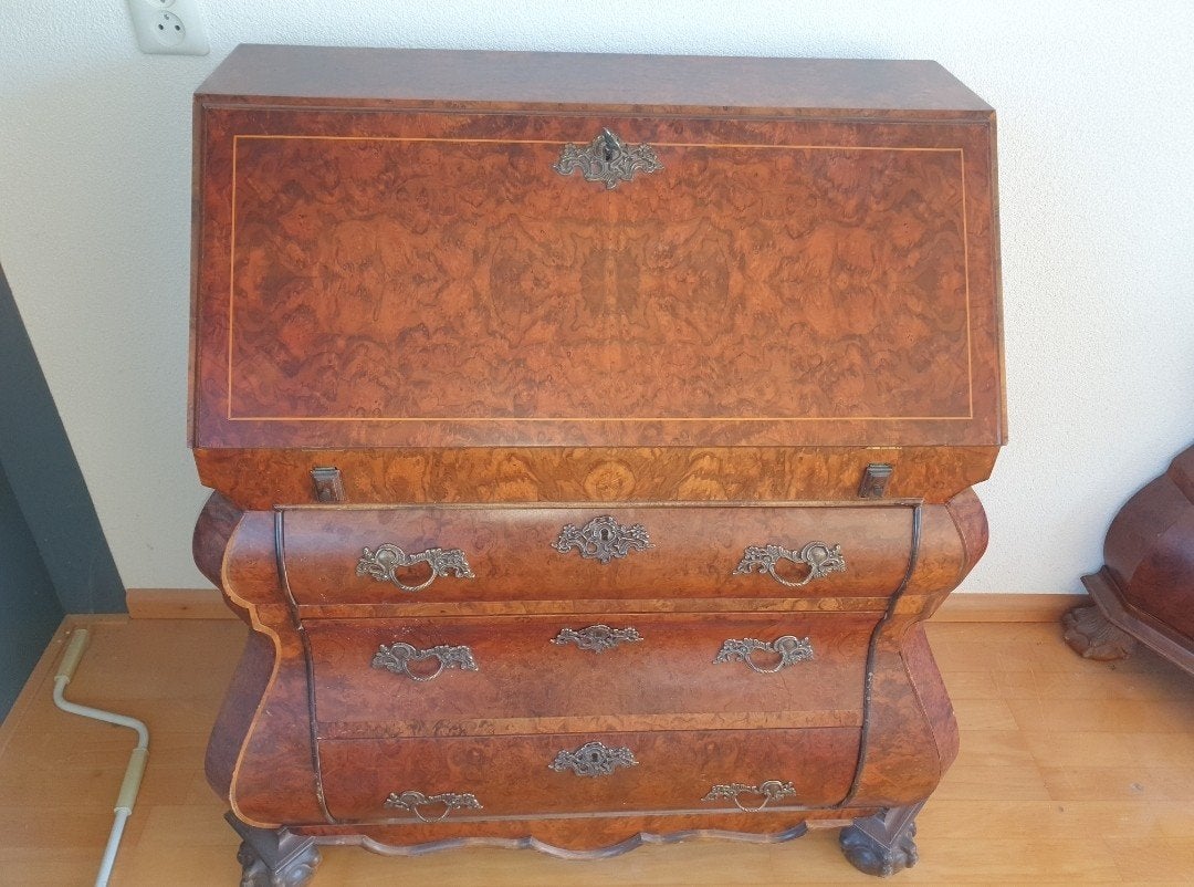 Antiek Biedermeier Secretaire Bureau met Intarsia, Antiek en Kunst, Ophalen