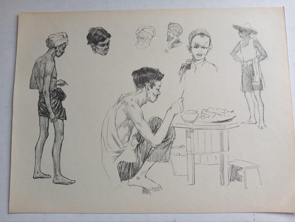 Gabrielse prent Nederlands Indië Indonesië, Antiek en Kunst, Ophalen of Verzenden