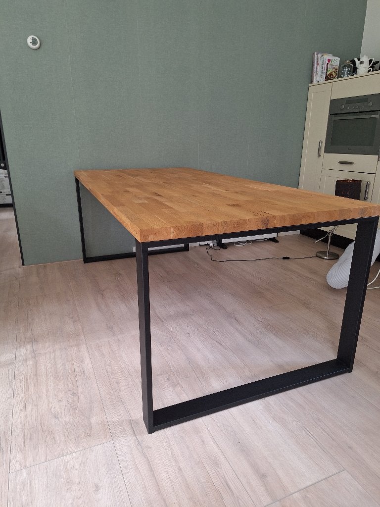 Eethoek tafel met zwarte poot, Ophalen, 200 cm of meer, 50 tot 100 cm, Zo goed als nieuw