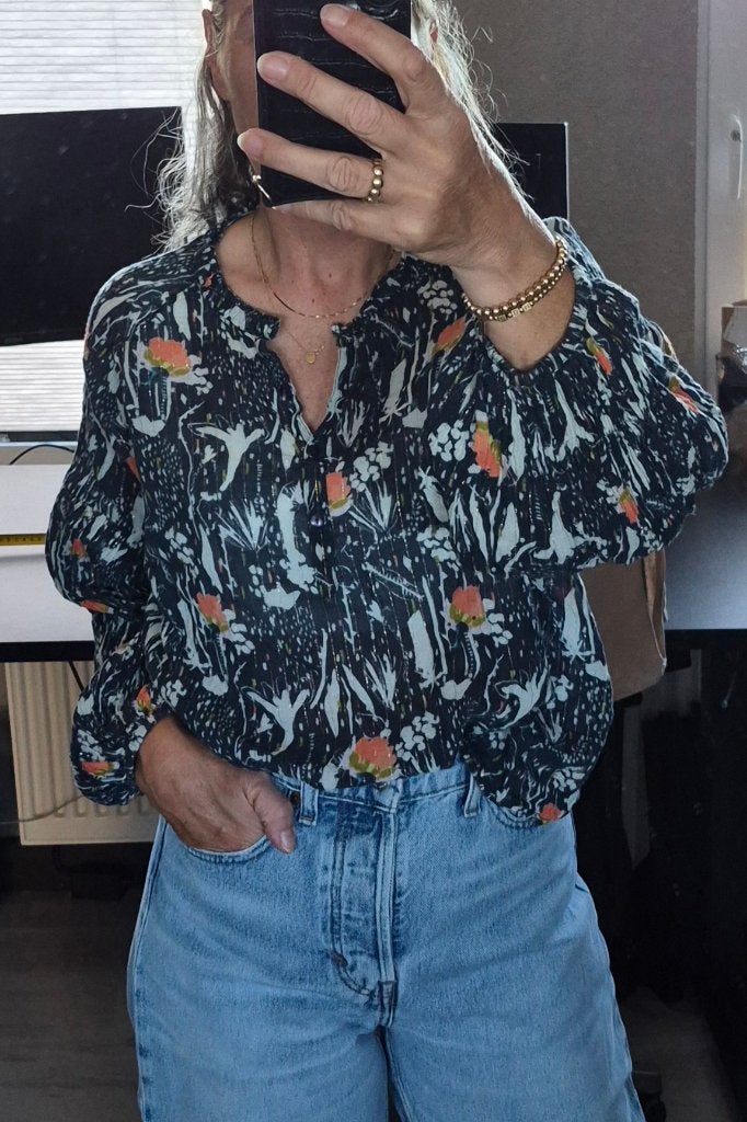 Super leuke blouse van POM Amsterdam, maat 40, Maat 38/40 (M), Meerkleurig, Ophalen of Verzenden, Zo goed als nieuw