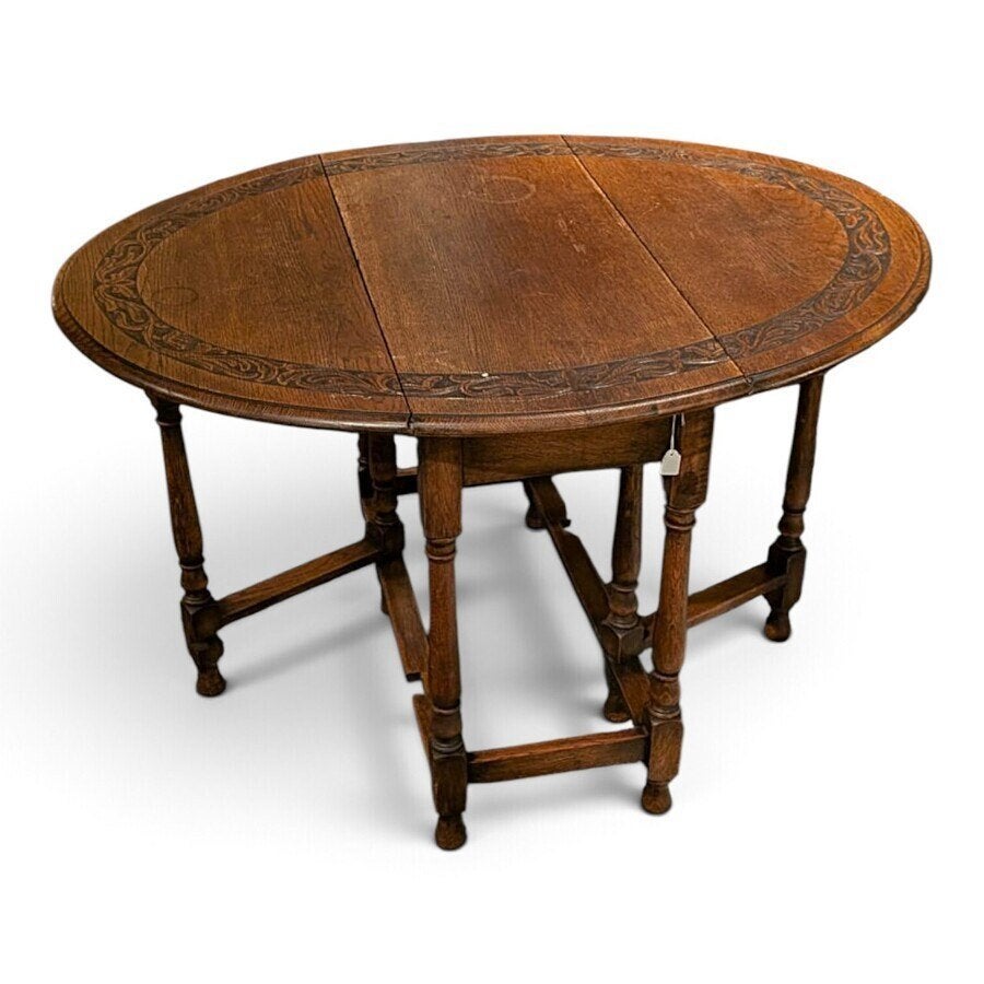 19e-eeuwse gateleg tafel, gestoken blad, Antiek en Kunst, Ophalen of Verzenden