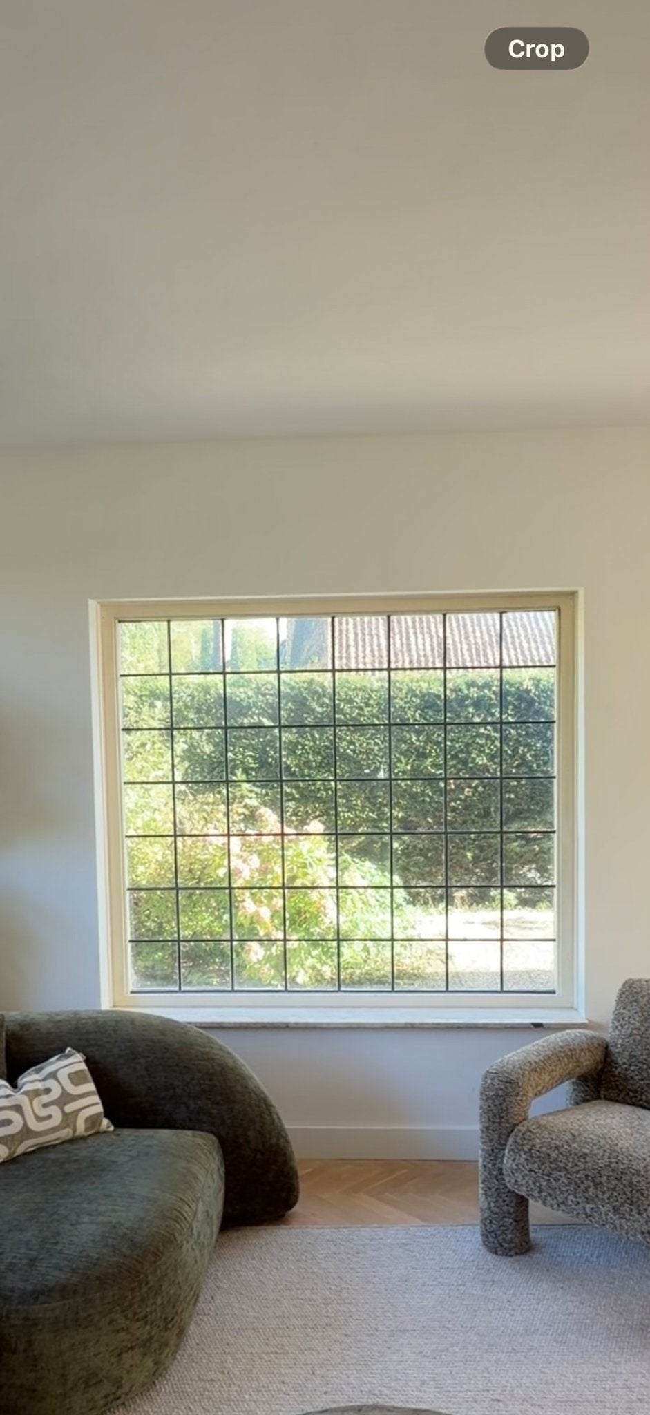 Groot glas in lood raam - 162,5x141 cm, Doe-het-zelf en Verbouw, Ophalen, Gevelraam of Ruit, Gebruikt, Glas in lood