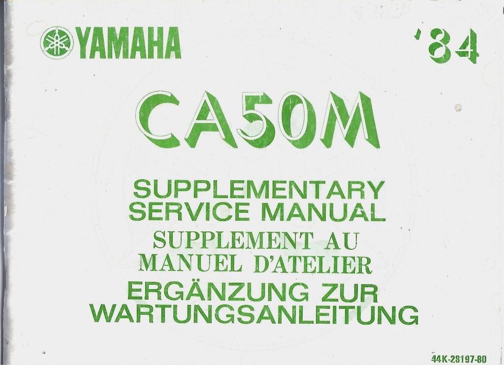 Yamaha CA50 M supplement service manual (8008z), Ophalen of Verzenden, Zo goed als nieuw