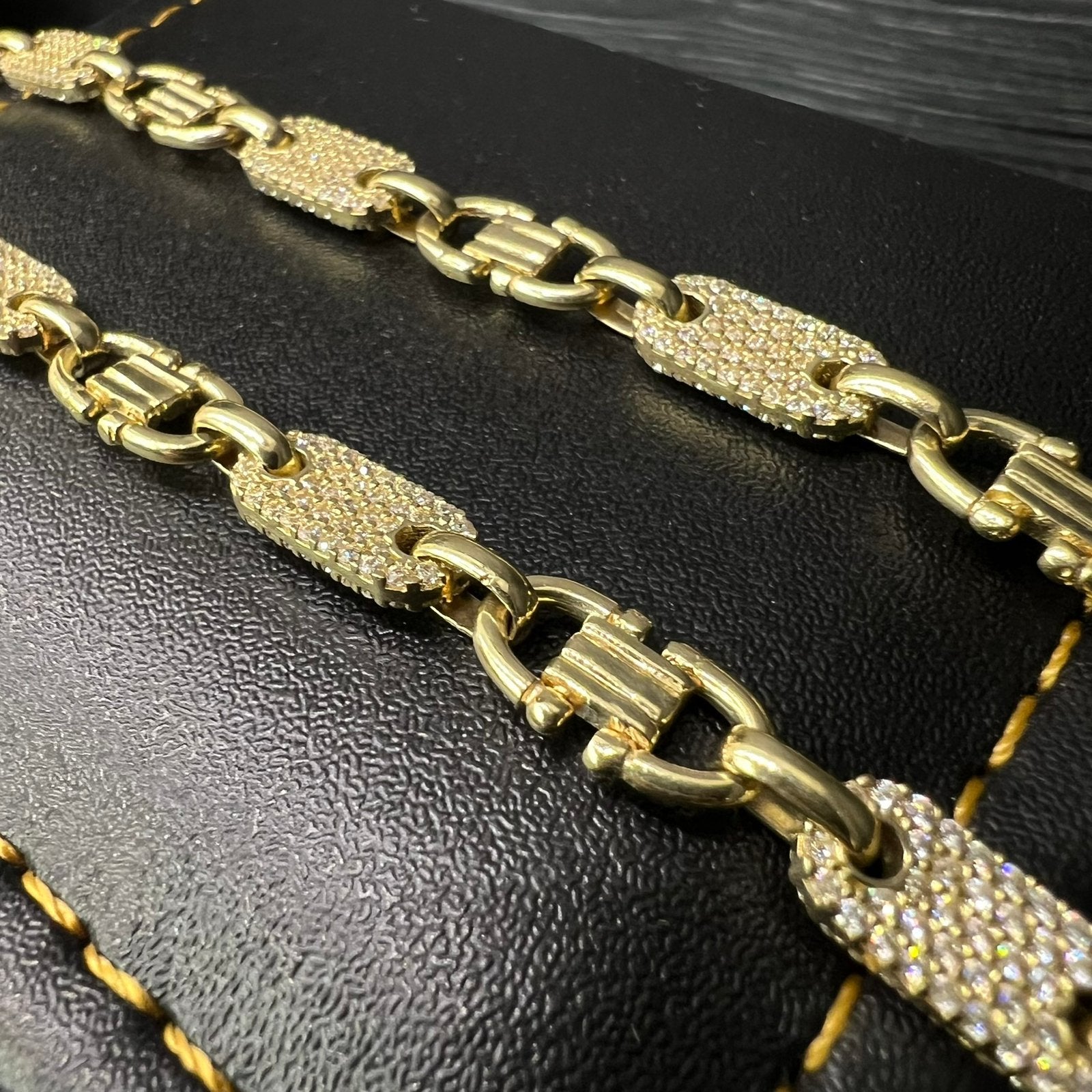 14k gouden ketting massief flat magnum schakel, Ophalen of Verzenden, Nieuw, Goud
