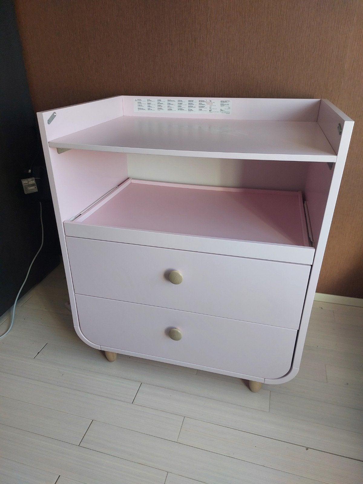 Roze Commode met Lades en Verschoonkussen, Kinderen en Baby's, Ophalen, 50 tot 70 cm, Zo goed als nieuw, 75 tot 100 cm