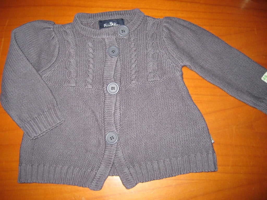 Grijze vest, 74, Villa Happ, Ophalen of Verzenden, Zo goed als nieuw, Meisje, Truitje of Vestje