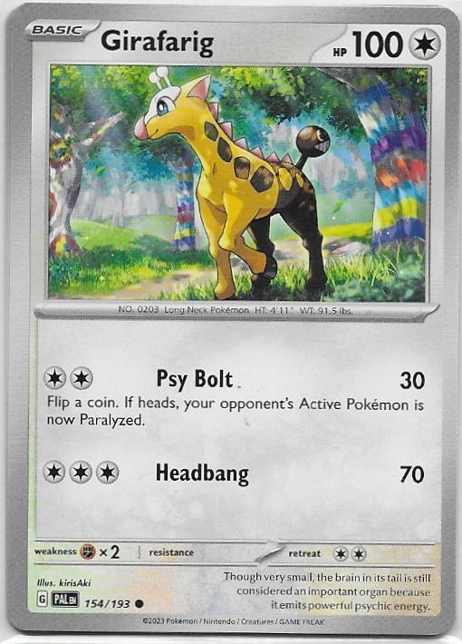 Paldea Evolved,  Girafarig [common] 154/193, Verzenden, Nieuw, Losse kaart