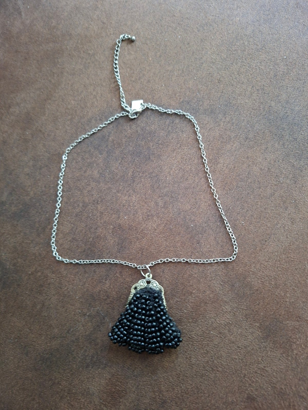 Ketting met kralen beursje, Ophalen, Zwart, Nieuw, Overige materialen